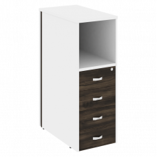 Onix Тумба с подсветкой 4 ящика завершающая, левая O.R-TV-4.S (L) Дуб Мали/Белый Бриллиант 436*767*1