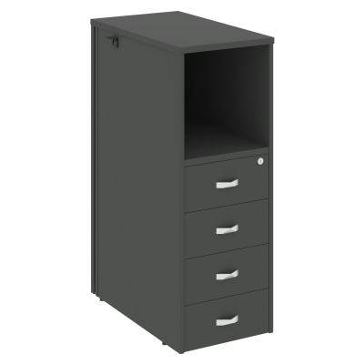 Onix Тумба 4 ящика проходная, средняя O.R-TV-4 Антрацит 436*767*1185