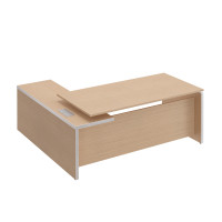 Стол руководителя с брифинг приставкой боковой правой Reventon МЕ 139 ЗП зебрано песочный