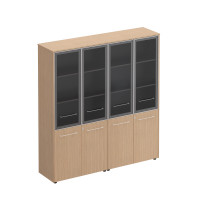 Шкаф комбинированный высокий (стекло + стекло) Reventon МЕ 360 ЗП зебрано песочный