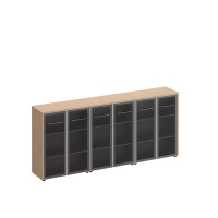 Шкаф комбинированный средний (стекло + стекло + стекло ) Reventon МЕ 340 ЗП зебрано песочный