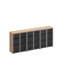 Шкаф комбинированный средний (стекло + стекло + стекло ) Reventon МЕ 340 ЗП зебрано песочный