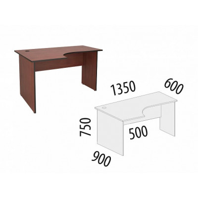 Стол угловой левый Рубин 41.48, Итальянский Орех