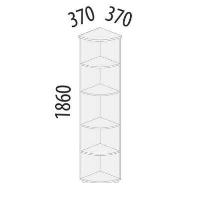 Стеллаж угловой Рубин 42.35, Миланский Орех