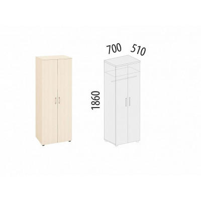 Шкаф для одежды со штангой Рубин 40.33, Сосна Астрид