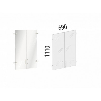 Двери стеклянные 3 секции Рубин 40.38