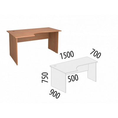 Стол угловой левый Рубин 42.46, Миланский Орех