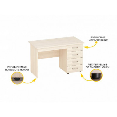 Стол с ящиками (лев/прав) Рубин 40.110, Сосна Астрид