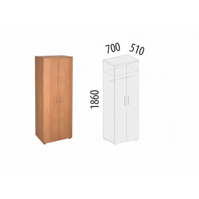 Шкаф для одежды со штангой Рубин 42.33, Миланский Орех