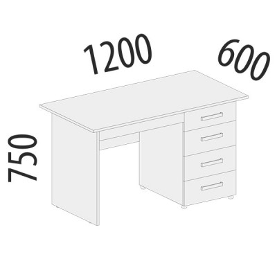 Стол с ящиками (лев/прав) Рубин 40.110, Сосна Астрид