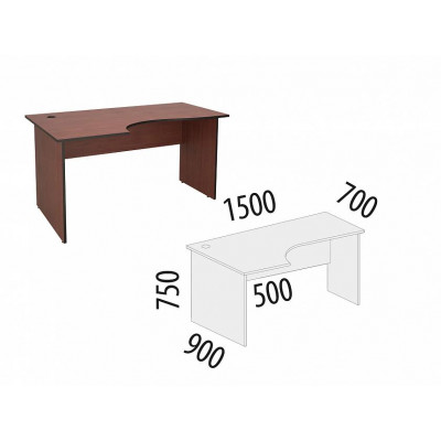 Стол угловой левый Рубин 41.46, Итальянский Орех