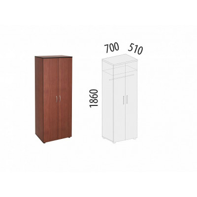 Шкаф для одежды со штангой Рубин 41.33, Итальянский Орех