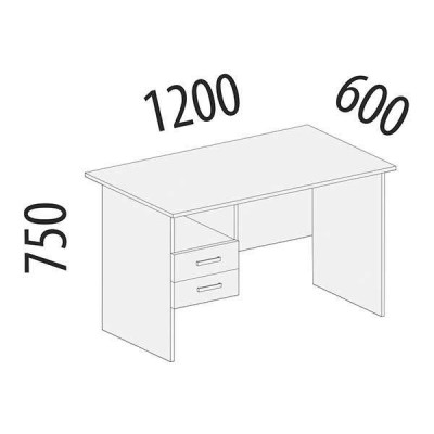 Стол с ящиками (лев/прав) Рубин 41.42, Итальянский Орех