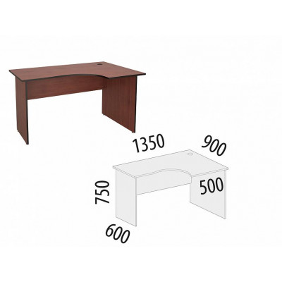 Стол угловой правый Рубин 41.47, Итальянский Орех
