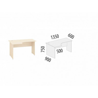 Стол угловой левый Рубин 40.48, Сосна Астрид