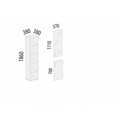 Стеллаж закрытый Рубин 40 538, Сосна Астрид