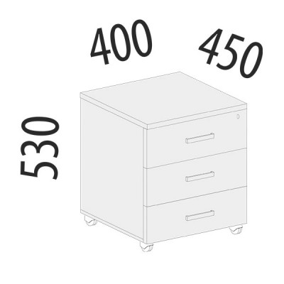 Тумба с ящиками Рубин 41.61, Итальянский Орех