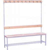 Скамья для спортивных раздевалок с полкой для обуви 1500