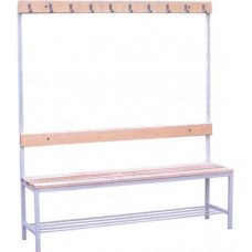 Скамья для спортивных раздевалок с полкой для обуви 1500