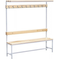 Скамья для спортивных раздевалок с полкой для головного убора 1500