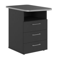 Тумба без цоколя Skill SKLC-3D.1А Антрацит/Металлик