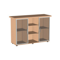 Тумба С.Т-12СТА многофункциональная со стеклом, Бук