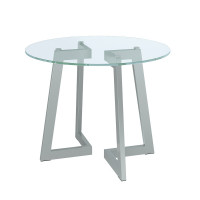 Стол журнальный Триада-12СП ТД-12СП м/п Металлик/Прозрачное Стекло