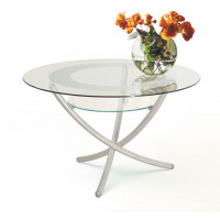 Стол журнальный Дуэт-4 Д-4 Металлик/Прозрачное Стекло