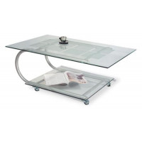 Стол журнальный Дуэт-10 Д-10 Металлик/Прозрачное Стекло