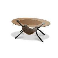 Стол журнальный Дуэт-2 Д-2 Черный/Тонированное Стекло