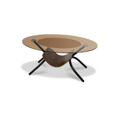 Стол журнальный Дуэт-2 Д-2 Черный/Тонированное Стекло