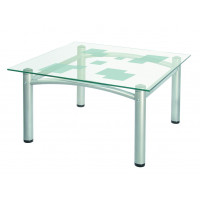 Стол журнальный Робер-2М Р-2М Металлик/Прозрачное Стекло