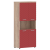 Шкаф с 2-мя комплектами глухих малых дверей и топом 854х452х1958 TLHC 85.4 Дуб Каньон/Красный