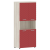 Шкаф с 2-мя комплектами глухих малых дверей и топом 854х452х1958 TLHC 85.4 Сосна Эдмонт/Красный