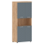 Шкаф с 2-мя комплектами глухих малых дверей и топом 854х452х1958 TLHC 85.4 Дуб Бофорд/Серо-голубой