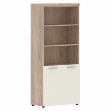 Шкаф с 1 комплектом глухих малых дверей и топом 854х452х1958 TLHC 85.5 Дуб Каньон/Латте