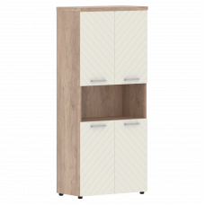 Шкаф с 2-мя комплектами глухих малых дверей и топом 854х452х1958 TLHC 85.4 Дуб Каньон/Латте