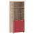 Шкаф с 1 комплектом глухих малых дверей и топом 854х452х1958 TLHC 85.5 Дуб Каньон/Красный