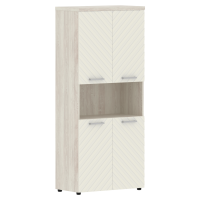 Шкаф с 2-мя комплектами глухих малых дверей и топом 854х452х1958 TLHC 85.4 Сосна Эдмонт/Латте