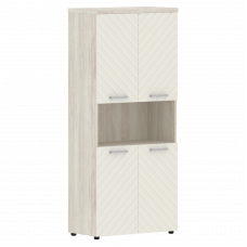 Шкаф с 2-мя комплектами глухих малых дверей и топом 854х452х1958 TLHC 85.4 Сосна Эдмонт/Латте