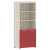 Шкаф с 1 комплектом глухих малых дверей и топом 854х452х1958 TLHC 85.5 Сосна Эдмонт/Красный