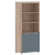 Шкаф с 1 комплектом глухих малых дверей и топом 854х452х1958 TLHC 85.5 Дуб Каньон/Серо-голубой
