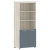 Шкаф с 1 комплектом глухих малых дверей и топом 854х452х1958 TLHC 85.5 Сосна Эдмонт/Серо-голубой