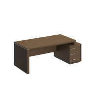 Стол руководителя правый на опорной тумбе малой Velar ВЛ 147 ДТ дуб табачный