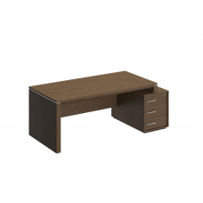 Стол руководителя правый на опорной тумбе малой Velar ВЛ 147 ДТ дуб табачный