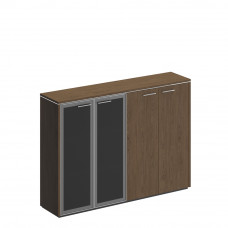 Шкаф для документов комбинированный (стекло+закрытый) Velar ВЛ 322 ДТ дуб табачный