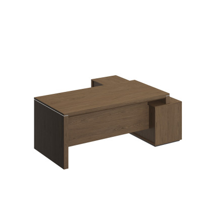 Стол руководителя левый на опорной тумбе Velar ВЛ 136 ДТ дуб табачный