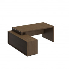 Стол руководителя левый на опорной тумбе Velar ВЛ 136 ДТ дуб табачный