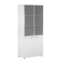 Шкаф комбинированный с дверьми в металлической рамке и топом (Сосна Эдмонт) XHC 85.7.1 Белый