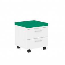 Тумба мобильная с подушкой XTEN XMC-2D.1А Белый/Зеленый
